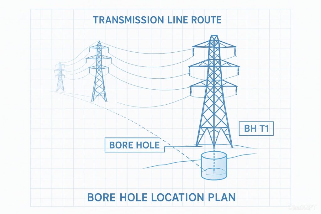 Bore Hole Location Plan in Transmission Line Projects – A Complete Guide bore hole location plan