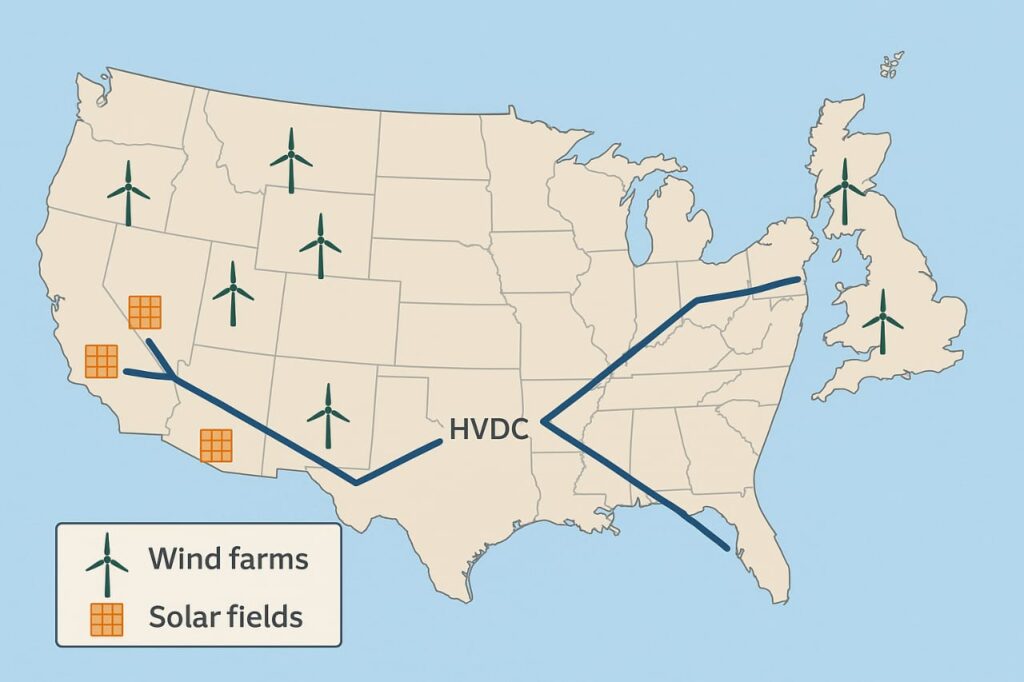 global renewable energy projects connected through hvdc transmission lines.