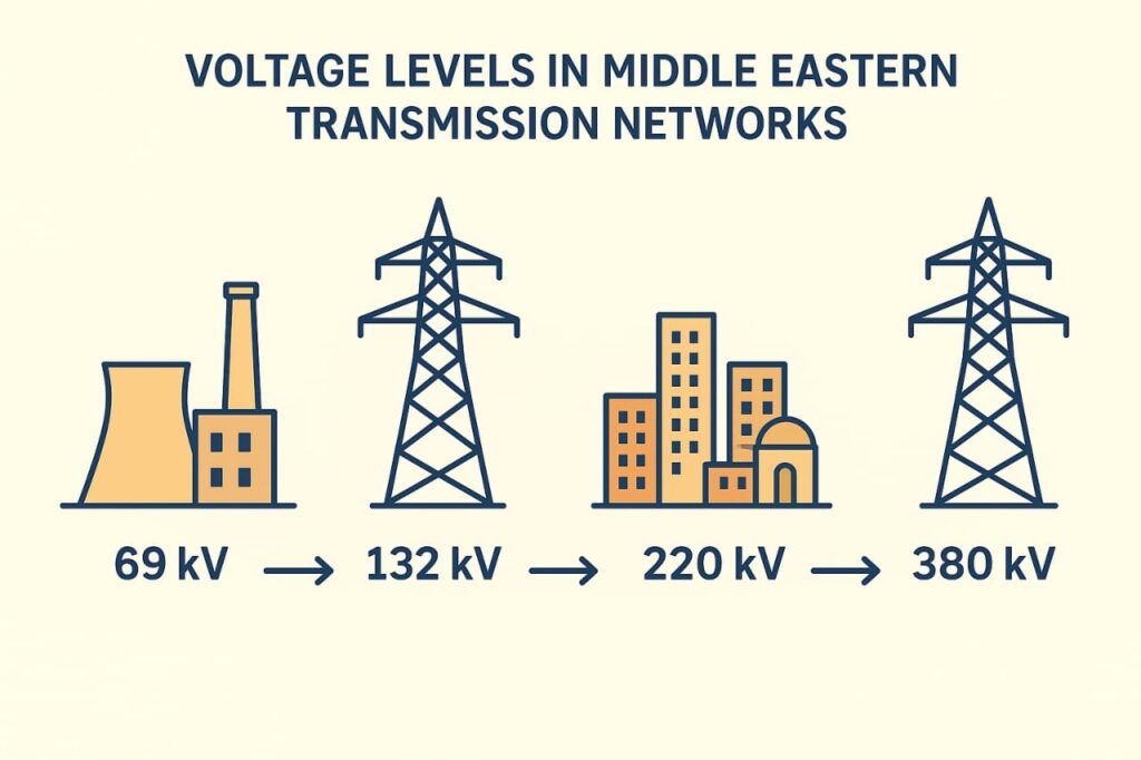 voltage level in middle east